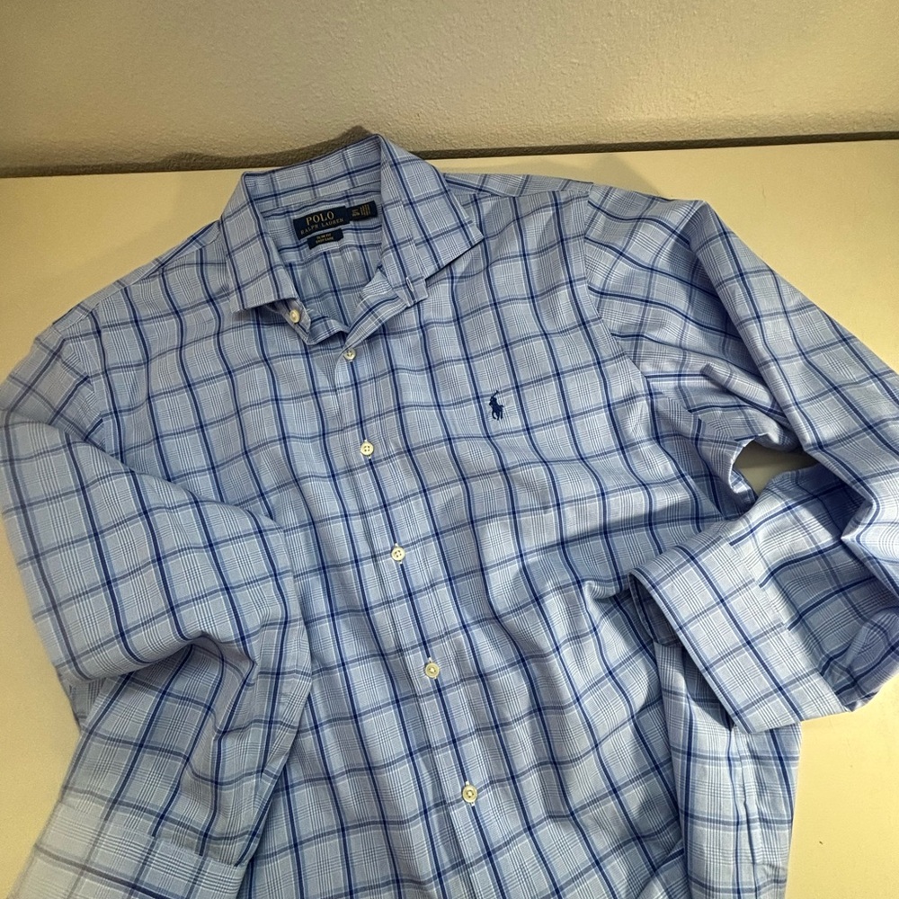 Polo by Ralph Lauren Blue Checkered Men's Shirt